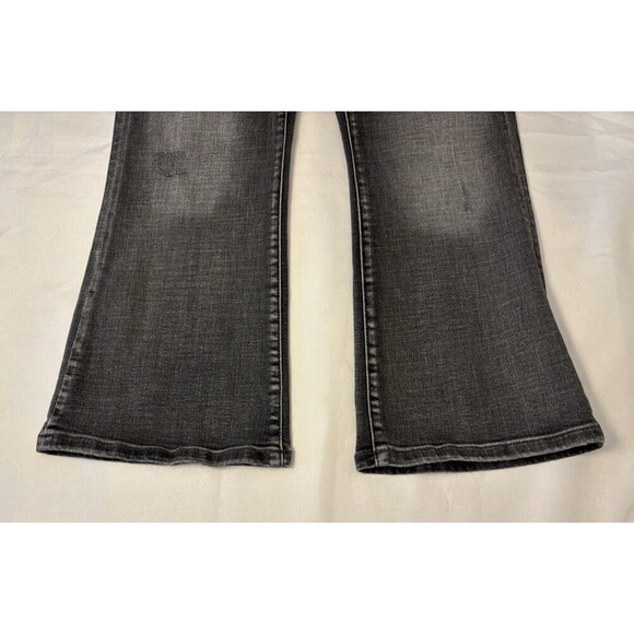 LIVERPOOL Los Angeles The Crop Flare Jeans Women 27/4 Black Stretch Dark Denim - Picture 10 of 15